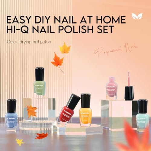 Morovan Nail Polish Set: Fall Quick Dry Fingernail Polish Kit - 6 Orange & Fall Shades, 0.06 oz Each, Glossy Finish, DIY Gift for Women - görsel 3