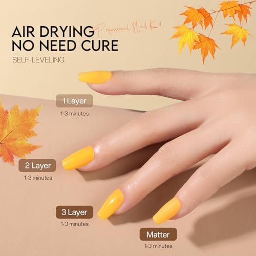 Morovan Nail Polish Set: Fall Quick Dry Fingernail Polish Kit - 6 Orange & Fall Shades, 0.06 oz Each, Glossy Finish, DIY Gift for Women - görsel 11