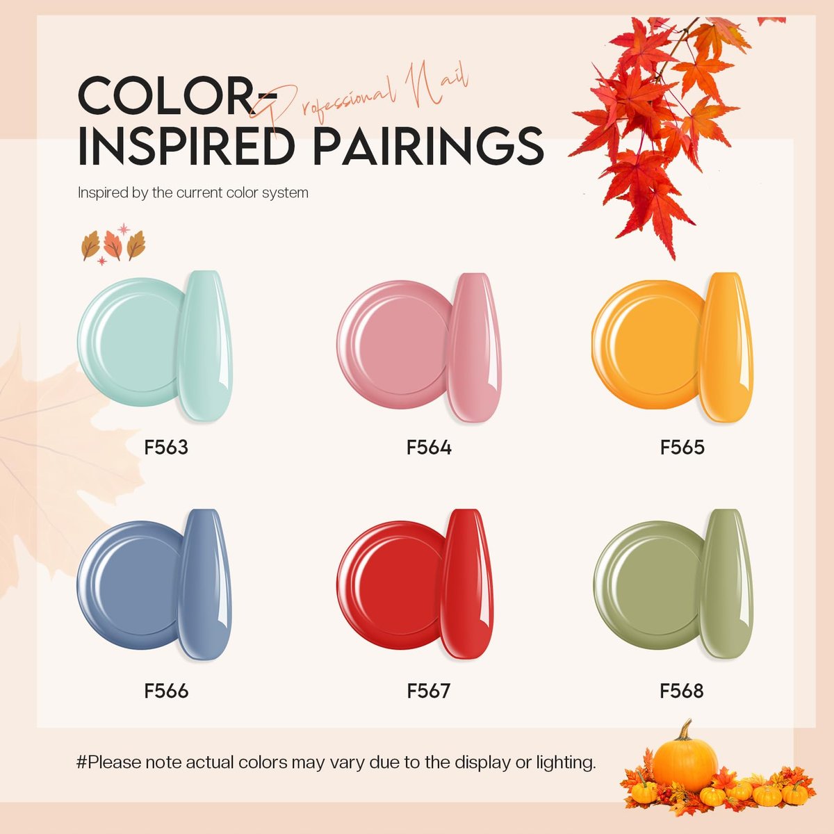 Morovan Nail Polish Set: Fall Quick Dry Fingernail Polish Kit - 6 Orange & Fall Shades, 0.06 oz Each, Glossy Finish, DIY Gift for Women - görsel 14
