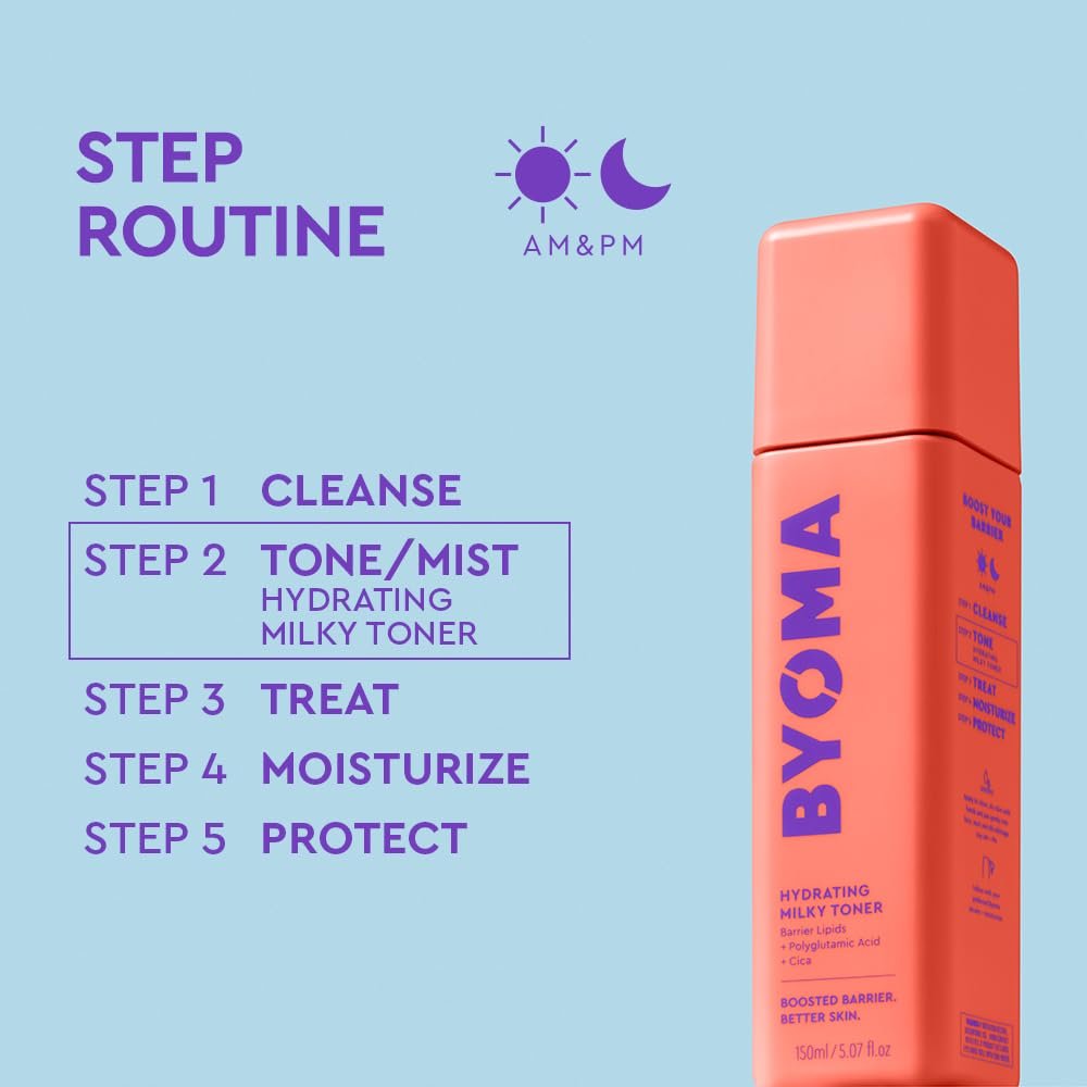 BYOMA Hydrating Milky Toner - Dewy, Ultra Hydrating Toner for Face - Soothes Skin, Locks in Moisture, Reduces Redness - Barrier Repair - 5.07 fl oz Avelisse