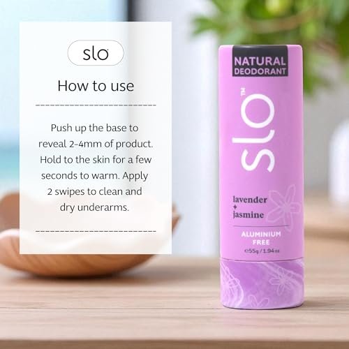 Slo Natural Deodorant - Lavender + Jasmine, All Natural Ingredients, Vegan & Cruelty Free, 1.94 oz - görsel 14
