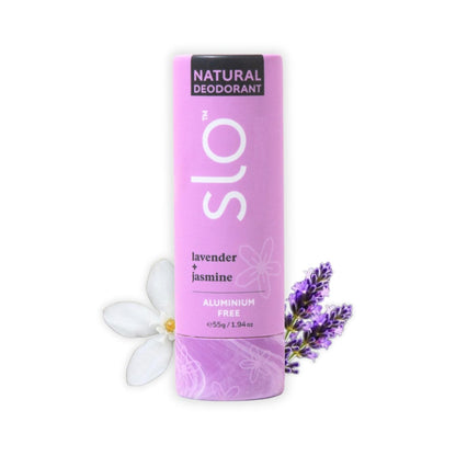 Slo Natural Deodorant - Lavender + Jasmine, All Natural Ingredients, Vegan & Cruelty Free, 1.94 oz