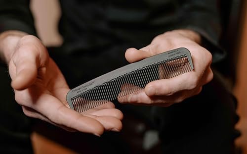 Chicago Comb Model 3 Carbon Fiber Fine-Tooth Comb – Made in USA, Anti-Static, 5.5 Inches (14 cm) – EDC Pocket Travel Comb for Hair and Beards Avelisse