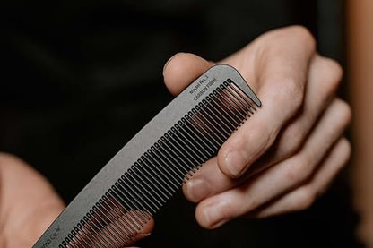 Chicago Comb Model 3 Carbon Fiber Fine-Tooth Comb – Made in USA, Anti-Static, 5.5 Inches (14 cm) – EDC Pocket Travel Comb for Hair and Beards Avelisse