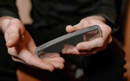Chicago Comb Model 3 Carbon Fiber Fine-Tooth Comb – Made in USA, Anti-Static, 5.5 Inches (14 cm) – EDC Pocket Travel Comb for Hair and Beards Avelisse