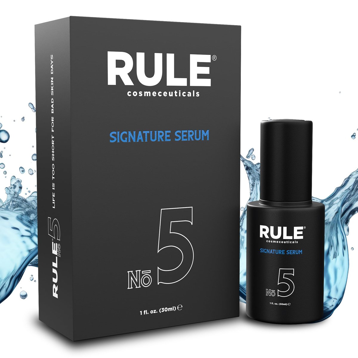 RULE No.5 Vitamin C Face Serum for Men - Anti-Aging Serum with Hyaluronic Acid, Caviar & Niacinamide, Brightening & Firming, 30 mL - görsel 3