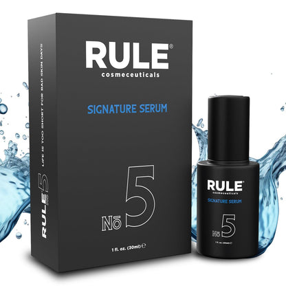 RULE No.5 Vitamin C Face Serum for Men - Anti-Aging Serum with Hyaluronic Acid, Caviar & Niacinamide, Brightening & Firming, 30 mL