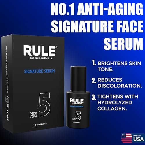 RULE No.5 Vitamin C Face Serum for Men - Anti-Aging Serum with Hyaluronic Acid, Caviar & Niacinamide, Brightening & Firming, 30 mL - görsel 10