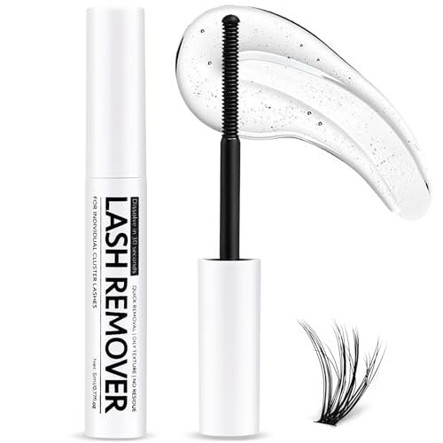 Miuffue Eyelash Glue Remover 5ML – Gentle Non-Irritating Cluster Lash Remover for Individual False Lashes, Bond and Wispys