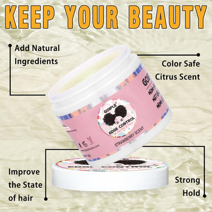 Goiple Edge Control Wax for Women - Strong Hold, Non-Greasy, Flake-Free Styling Wax for Black Hair with Rosemary Oil - Braiding Gel & Mousse for Shine (7-Pack, 0.57 oz each) Avelisse