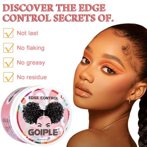 Goiple Edge Control Wax for Women - Strong Hold, Non-Greasy, Flake-Free Styling Wax for Black Hair with Rosemary Oil - Braiding Gel & Mousse for Shine (7-Pack, 0.57 oz each) Avelisse