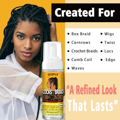 Goiple Edge Control Wax for Women - Strong Hold, Non-Greasy, Flake-Free Styling Wax for Black Hair with Rosemary Oil - Braiding Gel & Mousse for Shine (7-Pack, 0.57 oz each) Avelisse