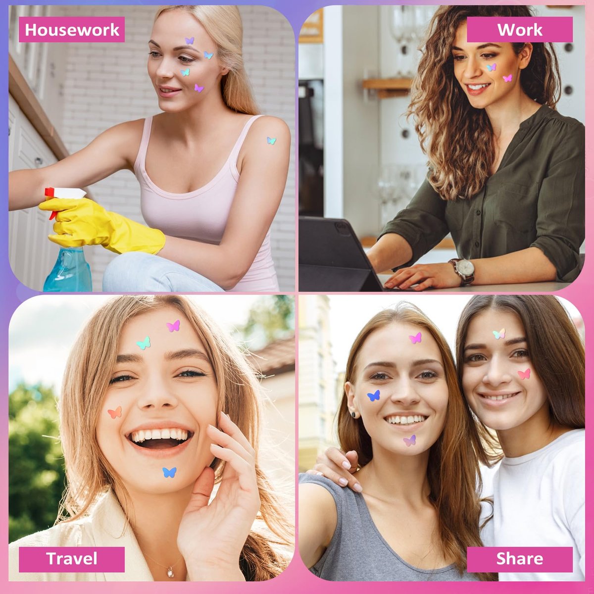 KONEUK Acne Pimple Patches for Face (160 Counts) - Hydrocolloid Acne Patches with Tea Tree Oil and Calendula Extract, Cute Colorful Butterfly Shape Spot Stickers for Skin Care - görsel 13