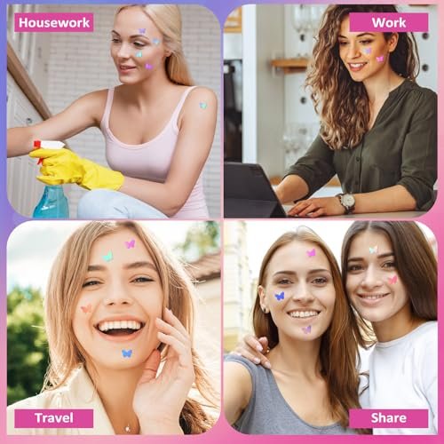 KONEUK Acne Pimple Patches for Face (160 Counts) - Hydrocolloid Acne Patches with Tea Tree Oil and Calendula Extract, Cute Colorful Butterfly Shape Spot Stickers for Skin Care - görsel 14