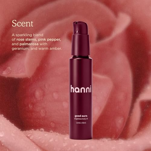 HANNI Good Aura Dry Body Oil - Lightweight After-Shower Moisturizer with Jojoba, Coconut, Baobab, and Buriti Oils, Non-Greasy Skincare for Soft Skin, 100 mL / 3.38 oz Avelisse