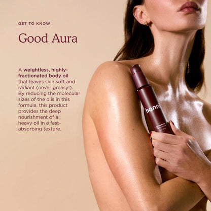 HANNI Good Aura Dry Body Oil - Lightweight After-Shower Moisturizer with Jojoba, Coconut, Baobab, and Buriti Oils, Non-Greasy Skincare for Soft Skin, 100 mL / 3.38 oz Avelisse