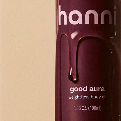 HANNI Good Aura Dry Body Oil - Lightweight After-Shower Moisturizer with Jojoba, Coconut, Baobab, and Buriti Oils, Non-Greasy Skincare for Soft Skin, 100 mL / 3.38 oz Avelisse