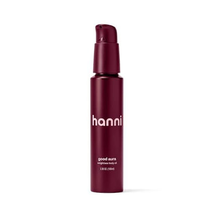 HANNI Good Aura Dry Body Oil - Lightweight After-Shower Moisturizer with Jojoba, Coconut, Baobab, and Buriti Oils, Non-Greasy Skincare for Soft Skin, 100 mL / 3.38 oz Avelisse