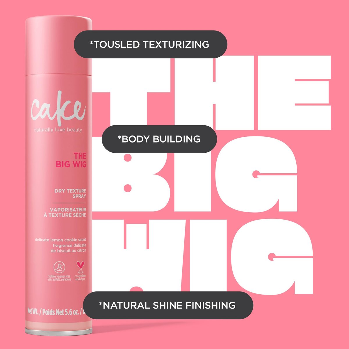 Cake Beauty Big Wig Dry Texturizing Spray – Volumizing Hair Spray for Fine Hair, 5.6 oz Avelisse