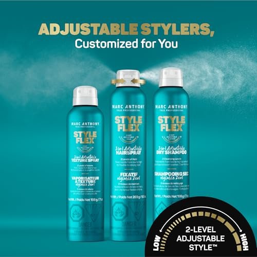 Marc Anthony Style Flex 2-in-1 Adjustable Hairspray - Flexible to Extra Strong Hold, Flake-Free Finishing & Styling Spray for Controlled Look, 9.5 oz - görsel 12