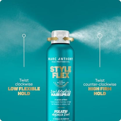 Marc Anthony Style Flex 2-in-1 Adjustable Hairspray - Flexible to Extra Strong Hold, Flake-Free Finishing & Styling Spray for Controlled Look, 9.5 oz