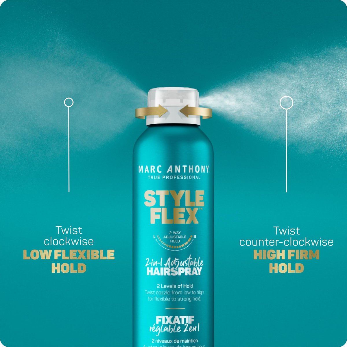 Marc Anthony Style Flex 2-in-1 Adjustable Hairspray - Flexible to Extra Strong Hold, Flake-Free Finishing & Styling Spray for Controlled Look, 9.5 oz - görsel 5