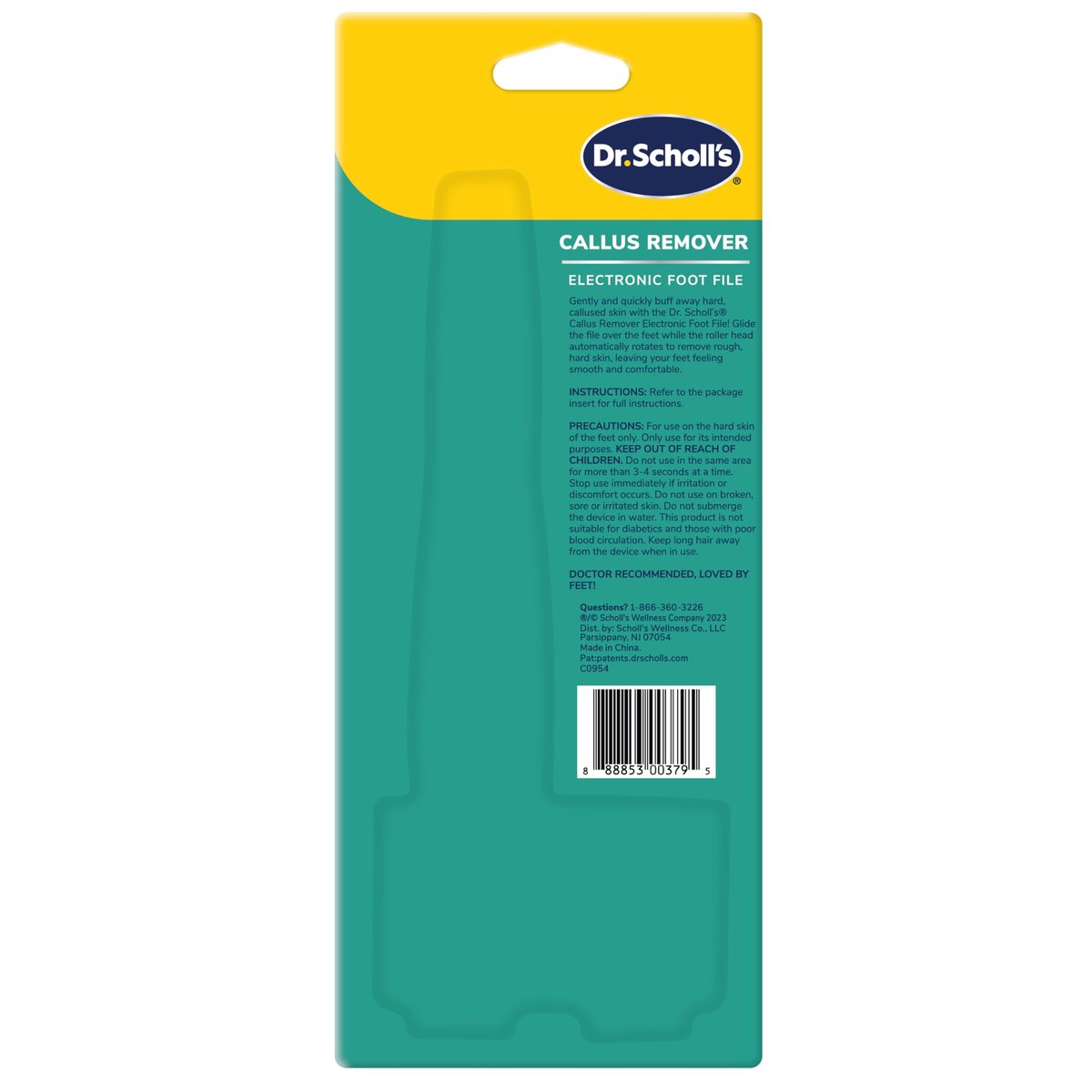 Dr. Scholl's Callus Remover Electronic Foot File - Electric Hard Skin Removal for Smooth Feet, Travel-Friendly, for Men & Women, Batteries Included Avelisse