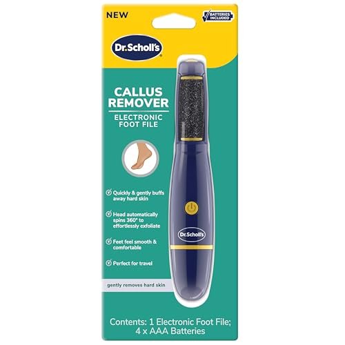 Dr. Scholl's Callus Remover Electronic Foot File - Electric Hard Skin Removal for Smooth Feet, Travel-Friendly, for Men & Women, Batteries Included Avelisse