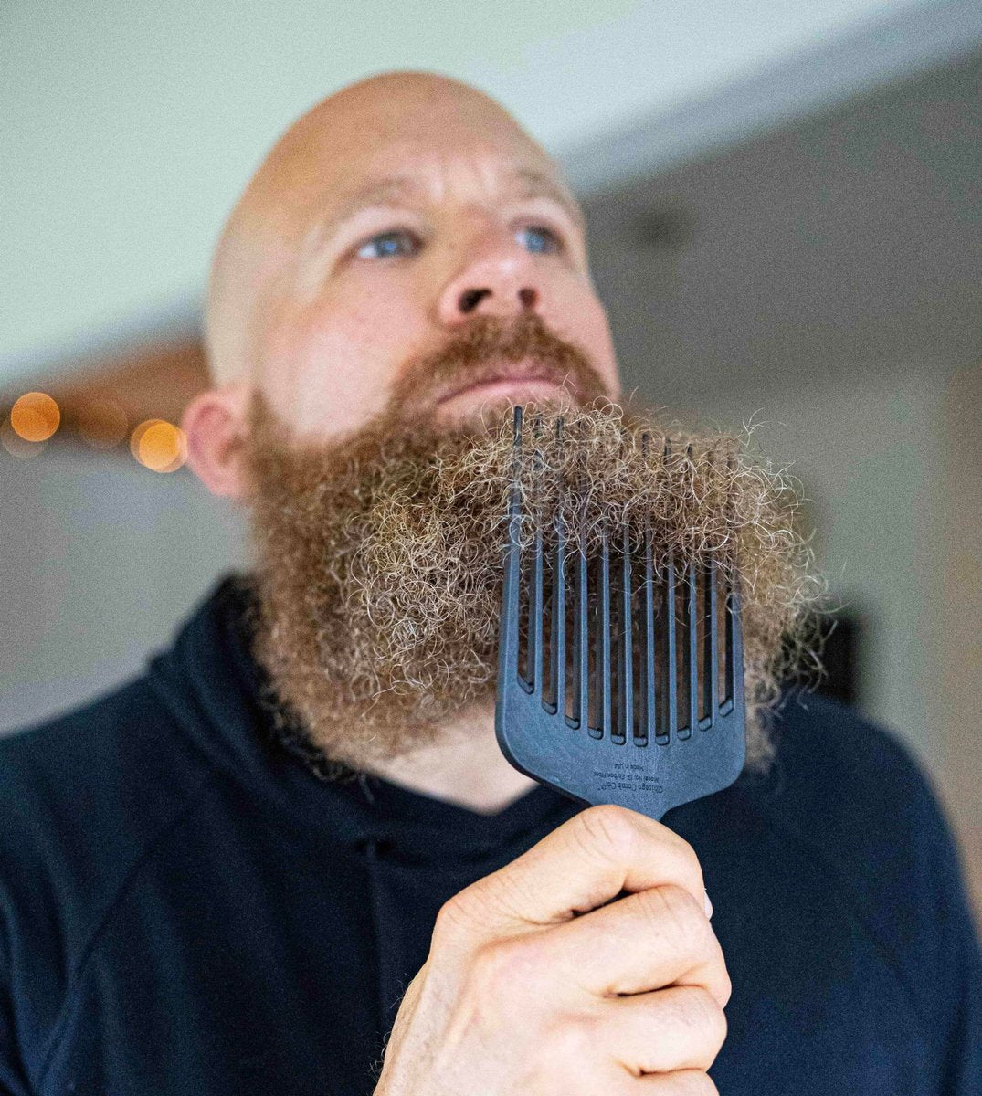 Chicago Comb Model 12 Carbon Fiber Anti-Static Wide-Tooth Pick - XL 7.5 Inches, Made in USA Avelisse