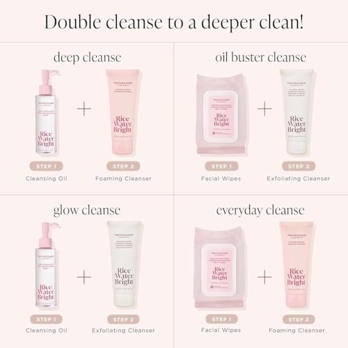 The Face Shop Rice Water Bright Rice Bran Gentle Exfoliating Cleanser - Hydrating, Moisturizing & Brightening Face Wash - Vegan Exfoliating Face Scrub - Korean Skin Care Avelisse