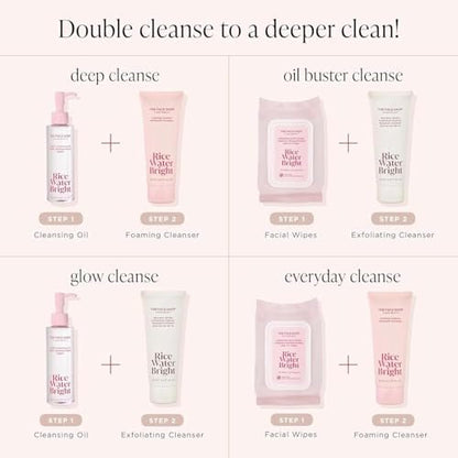 The Face Shop Rice Water Bright Rice Bran Gentle Exfoliating Cleanser - Hydrating, Moisturizing & Brightening Face Wash - Vegan Exfoliating Face Scrub - Korean Skin Care Avelisse