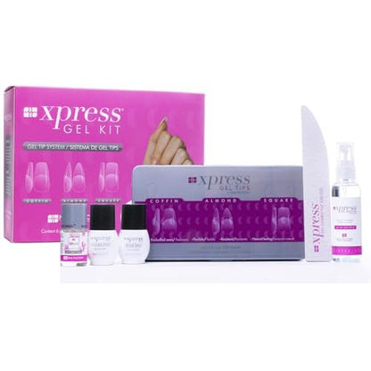 Nail Factory Xpress Gel Nail Kit - 330 Soft Gel Tips in Coffin, Almond & Square Shapes