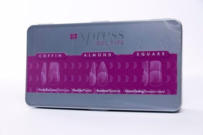 Nail Factory Xpress Gel Nail Kit - 330 Soft Gel Tips in Coffin, Almond & Square Shapes