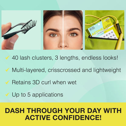 Ardell Active Lash Clusters Dash – Waterproof DIY Eyelash Extensions, Multi-Length Individual Lashes, Reusable, 40 Count Avelisse