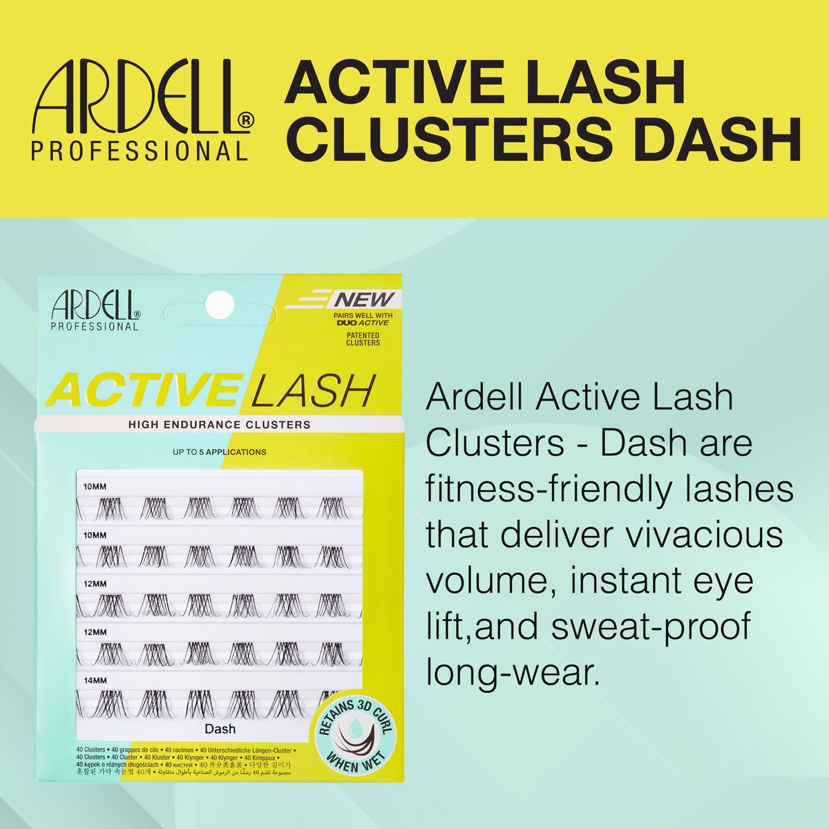 Ardell Active Lash Clusters Dash – Waterproof DIY Eyelash Extensions, Multi-Length Individual Lashes, Reusable, 40 Count Avelisse