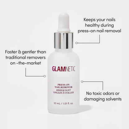 Glamnetic Press On Nail Remover - Odorless, No Acetone, Gentle Serum for Fake Nails - 30 ml/1.01 fl. oz. Avelisse