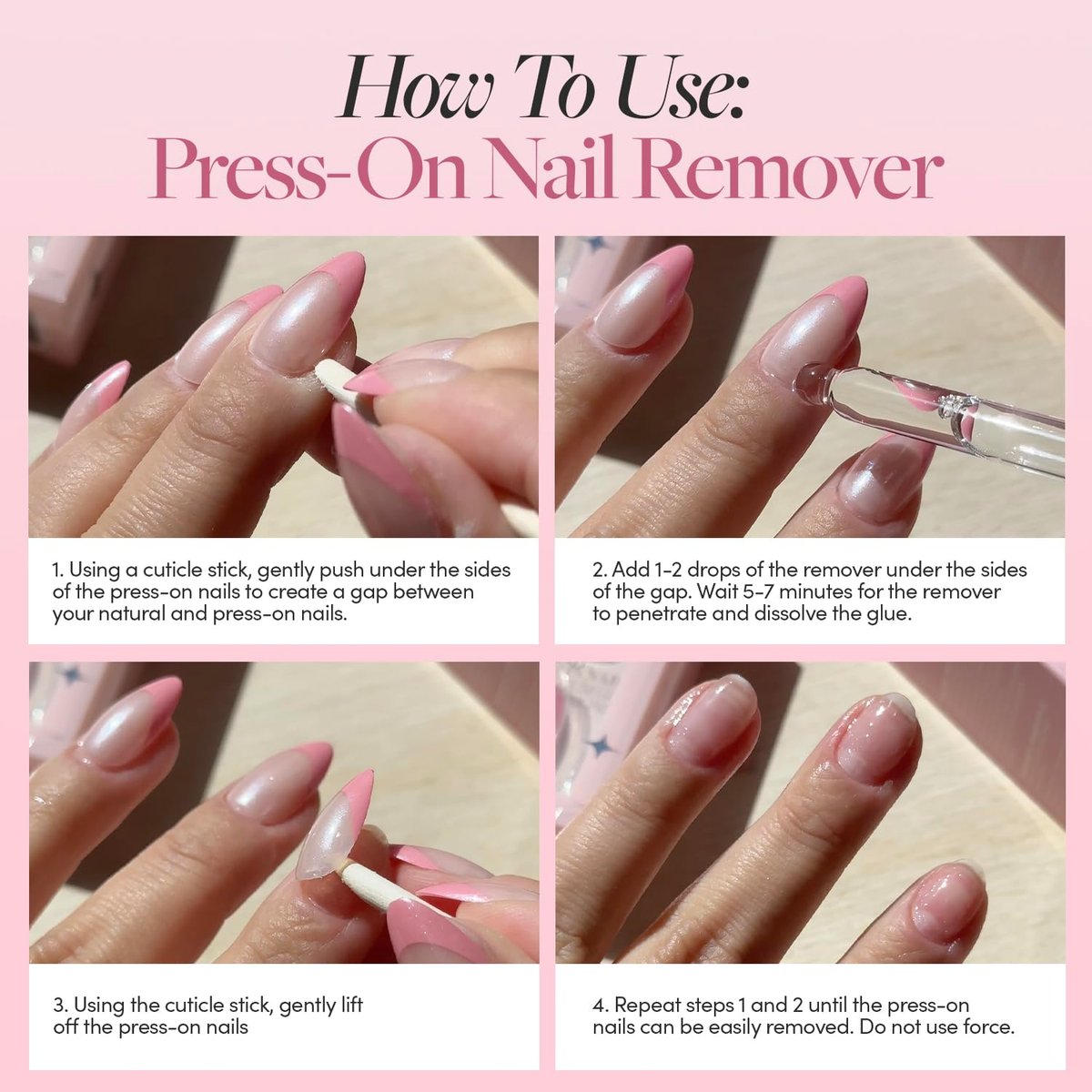 Glamnetic Press On Nail Remover - Odorless, No Acetone, Gentle Serum for Fake Nails - 30 ml/1.01 fl. oz. Avelisse