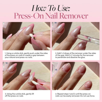 Glamnetic Press On Nail Remover - Odorless, No Acetone, Gentle Serum for Fake Nails - 30 ml/1.01 fl. oz. Avelisse