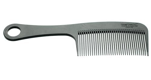 Chicago Comb Model 14 Carbon Fiber Comb - Anti-Static Detangling & Styling Comb for Men and Women, Made in USA, 8.4 Inches Avelisse