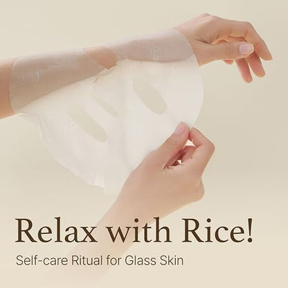 I'm from Rice Sheet Mask Pack of 5 - Korean Face Mask for Dry & Combination Skin, Milky Hydration, Vegan & Biodegradable Avelisse