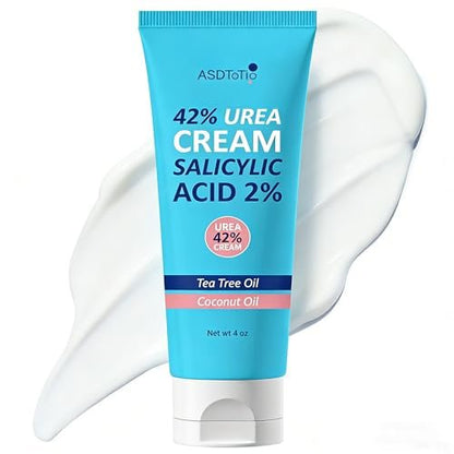 ASDToTio Urea Cream 42% - Intensive Foot Care for Dry Cracked Heels with 2% Salicylic Acid, Tea Tree Oil, Shea Butter & Aloe Vera - 4 oz