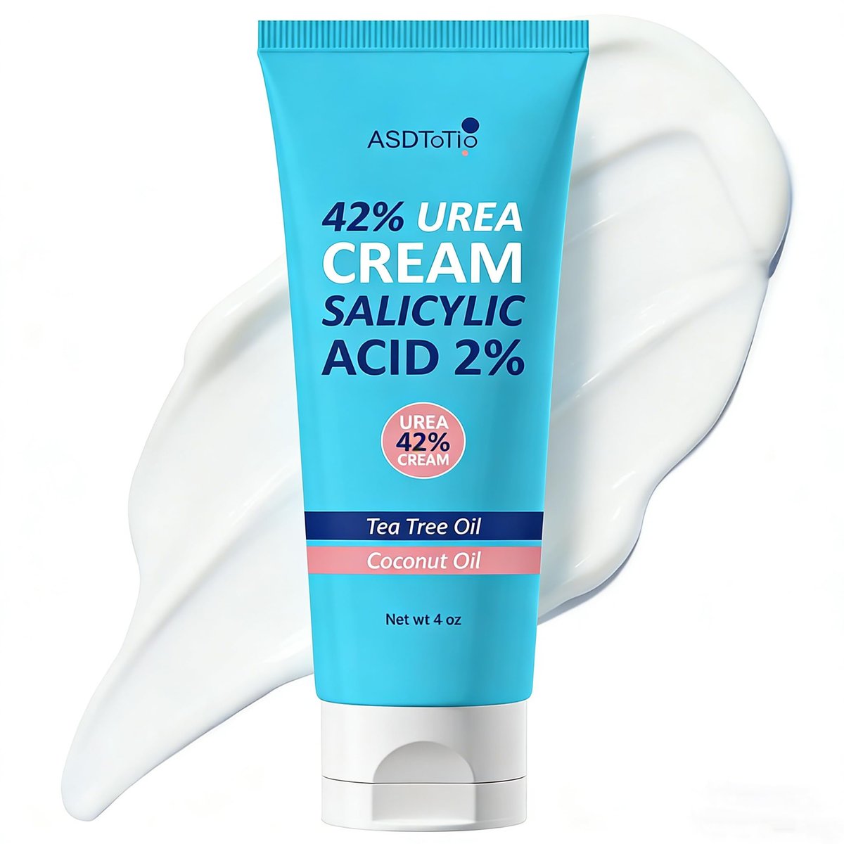 ASDToTio Urea Cream 42% - Intensive Foot Care for Dry Cracked Heels with 2% Salicylic Acid, Tea Tree Oil, Shea Butter & Aloe Vera - 4 oz - görsel 2