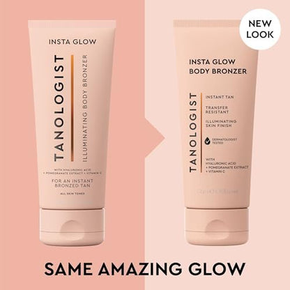 Tanologist Insta Glow Body Bronzer - Instant Illuminating Self-Tanner with Hyaluronic Acid & Vitamin C, Streak-Free Radiant Finish for All Skin Tones, 5.75 fl oz Avelisse