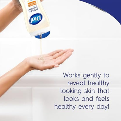 Dial Exfoliate & Restore Cocoa Butter & Orange Extract Body Wash, 16 Fl Oz (Pack of 4), with Vitamin E, Gentle, Dermatologist-Tested, No Parabens & Sulfates