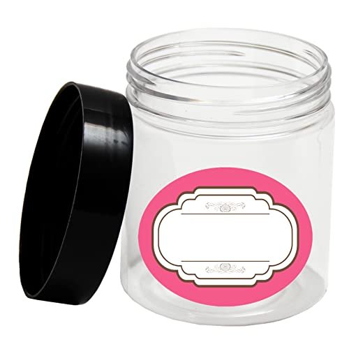 8 oz and 4 oz Plastic Jars with Lids - 12-Pack Clear Cosmetic Jars for Body Butter, Bath Salt, Slime, and Beauty Products Avelisse