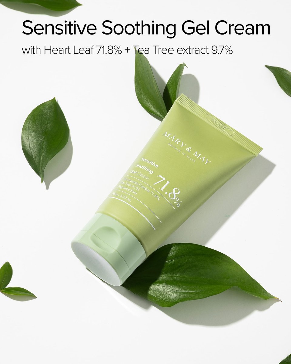 Mary&May Sensitive Soothing Gel Cream - Instant Cooling & Redness Relief, Pore-Tightening Face Moisturizer with Tea Tree & Houttuynia Cordata, 3.52 oz - görsel 3