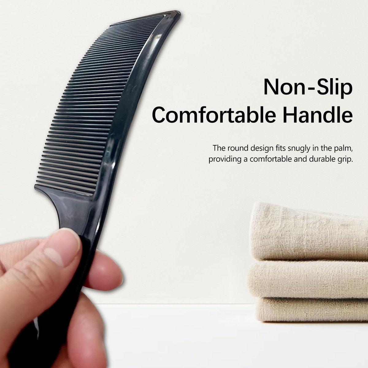 3-Piece Curved Barber Clipper Comb Set - Black, White, Grey - Ergonomic Flat Top Design for Professional Haircuts Avelisse