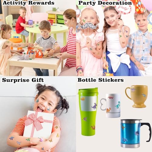 104 PCS Dinosaur Temporary Tattoos for Kids Party Supplies - Fun Dino Tattoo Stickers for Boys Girls Birthday Favors - görsel 9