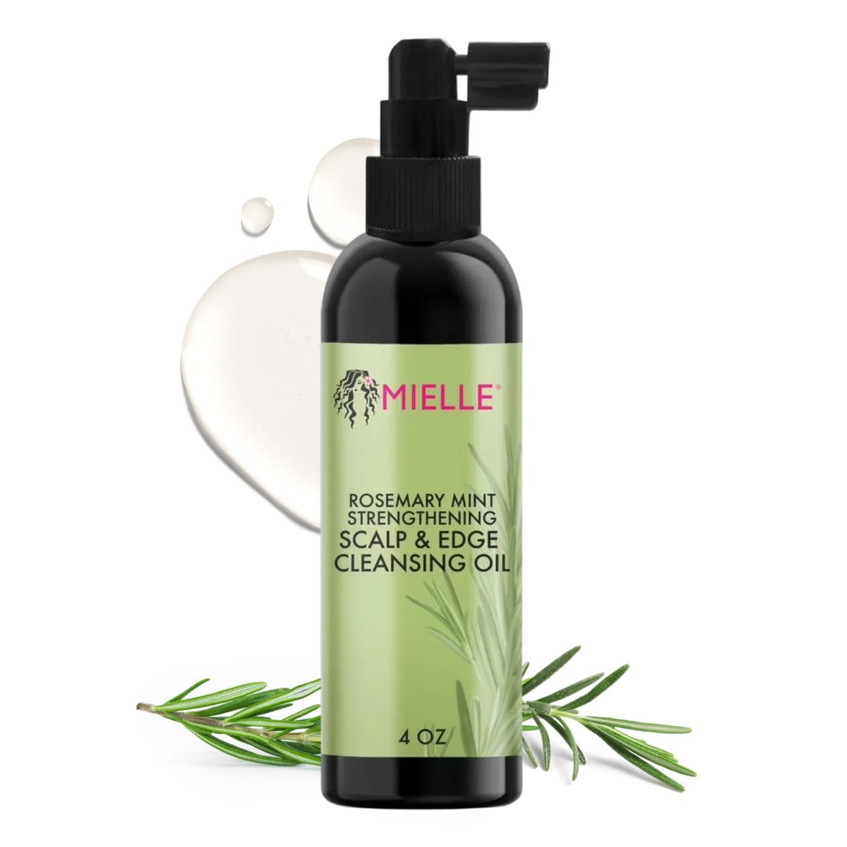 Mielle Organics Rosemary & Mint Scalp & Edge Cleansing Hair Oil - No-Rinse Scalp Cleanser for Product Build Up, Prolongs Hairstyles Between Wash Days & Encourages Longer, Healthier Hair (4 Oz) - görsel 2