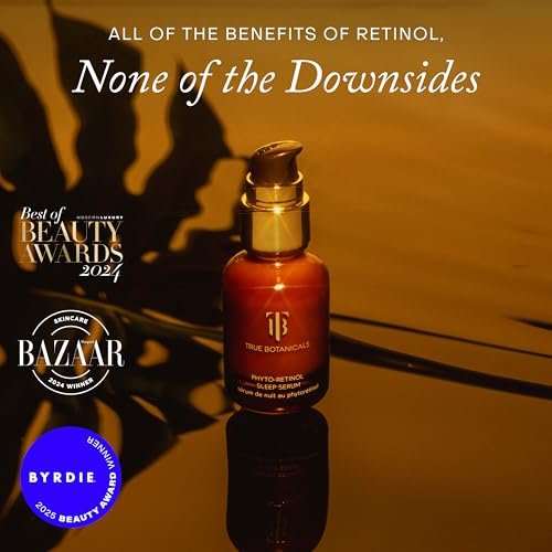 True Botanicals Phyto Retinol Sleep Serum | Nightly Anti-Aging Serum | Retinol Alternative | Targets Fine Lines & Wrinkles | Dermatologist Tested, All Natural, Vegan | 1 fl oz (30 ml) Avelisse